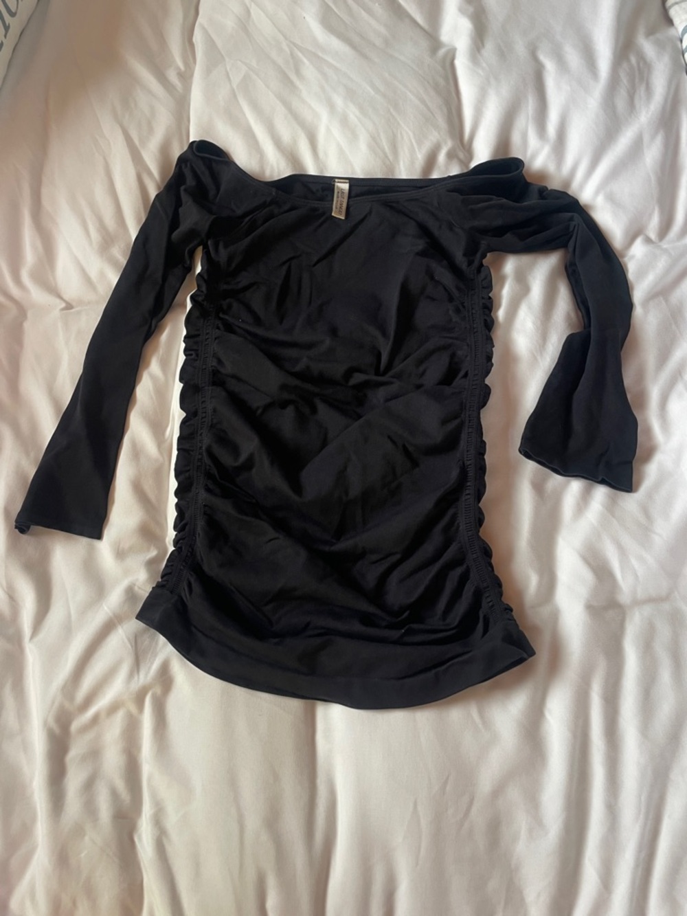 Last Tango Black Draped Sleeve Top size S/M